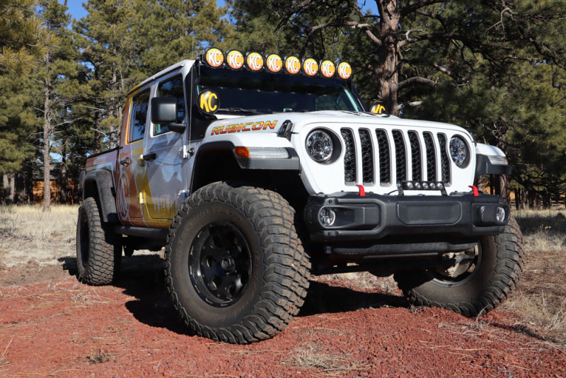 KC HiLiTES 6in. Round Soft Cover (Pair) - Black w/Yellow KC Logo - Racecraft Industries