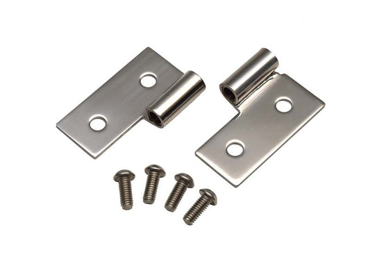 Kentrol 76-06 JEEP CJ Wrangler YJ/TJ Lower Door Hinge Pair - Polished Silver - Racecraft Industries