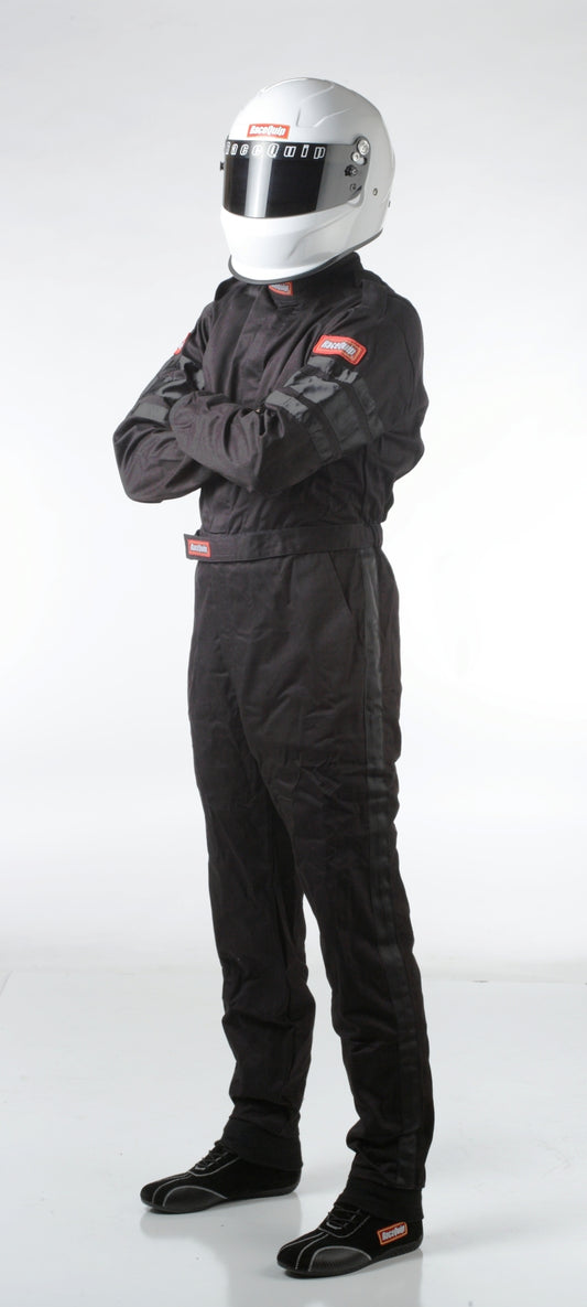 RaceQuip Black SFI-1 1-L Suit - Medium - Racecraft Industries