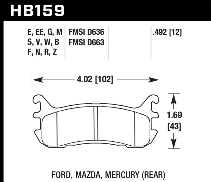 Hawk 03-05 Mazda Miata Rear ER-1 Brake Pad Set - Racecraft Industries