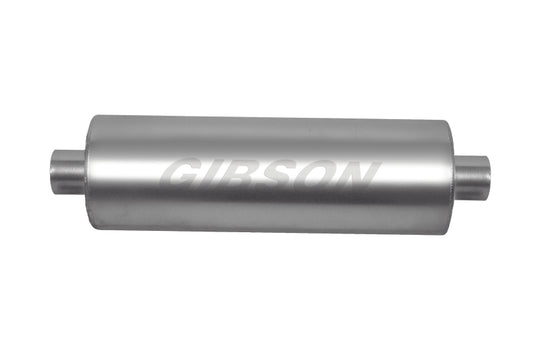 Gibson MWA Superflow Center/Center Round Muffler - 5x10in/3in Inlet/3in Outlet - Stainless - Racecraft Industries