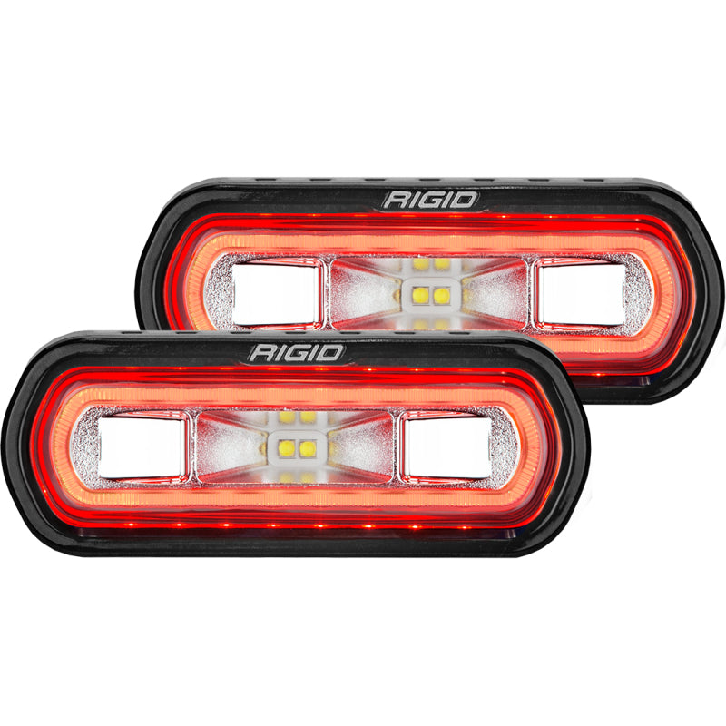 Rigid Industries SR-L Series Surface Mount LED Spreader Pair w/ Red Halo - Universal - Racecraft Industries