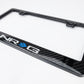 NRG Carbon License Plate Frame/ Fiber Poly Dip Finish Wet w/ NRG Logo - Racecraft Industries