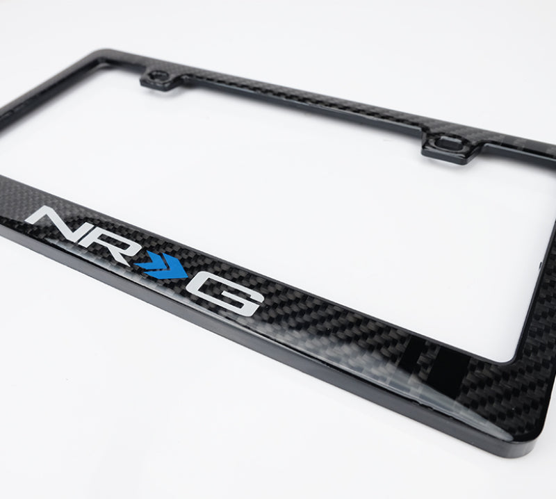 NRG Carbon License Plate Frame/ Fiber Poly Dip Finish Wet w/ NRG Logo - Racecraft Industries