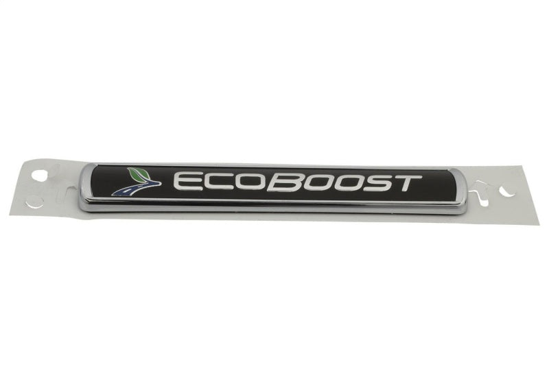 Ford Racing Black/Silver EcoBoost Emblem 3-1/2in x 9/16in - Set of 2 - Racecraft Industries