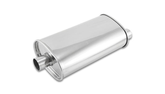 Vibrant StreetPower Oval Muffler - 2in Inlet/Dual Outlet (Center In - Offset Out) - Racecraft Industries