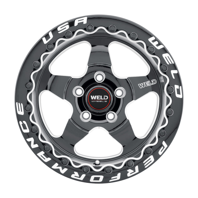 Weld S904 15x10 Ventura Beadlock 5x114.3 ET51 BS7.50 Gloss BLK MIL DIA 78.1 - Racecraft Industries