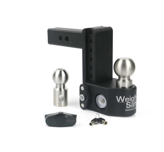 Weigh Safe 6in Drop Hitch w/Built-in Scale & 2in Shank (10K/15K GTWR) - Steel - Racecraft Industries