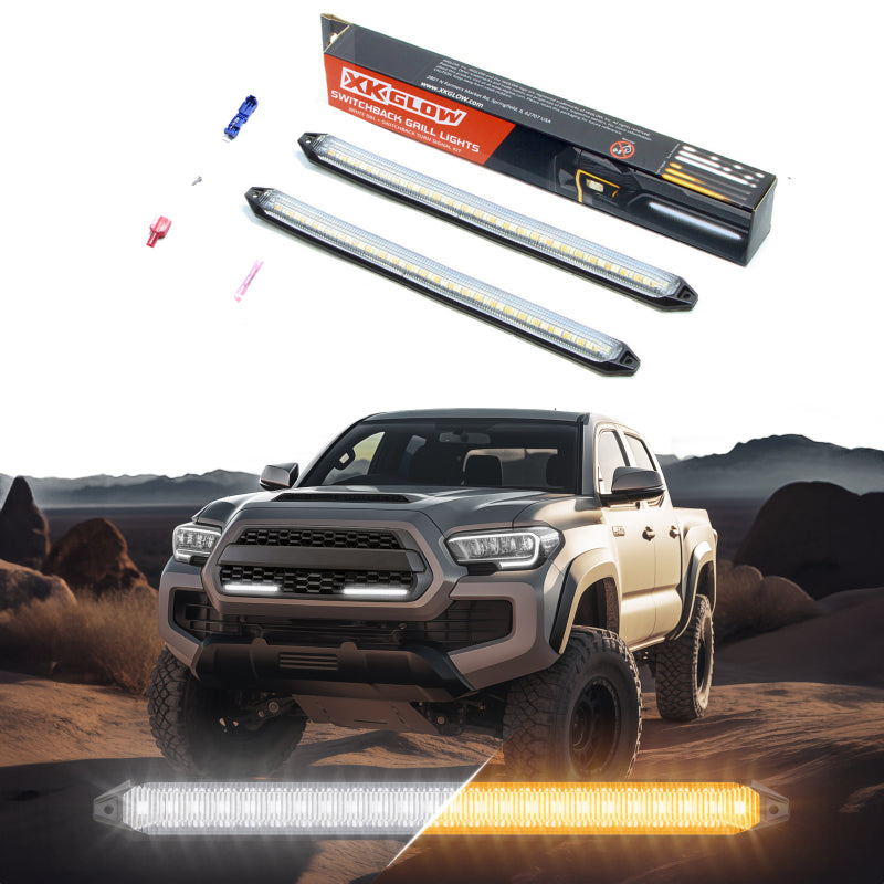 XK Glow 9In Switchback Grill Lights with Start-up Animation & Sequential Turn Signals - Racecraft Industries