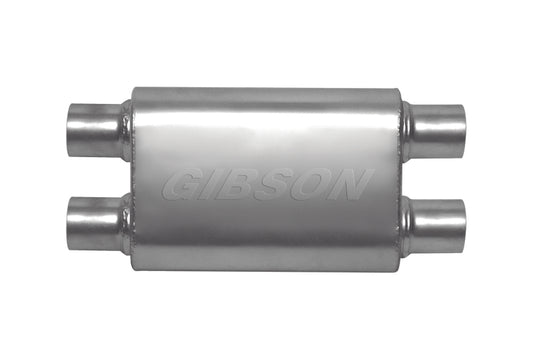 Gibson CFT Superflow Dual/Dual Oval Muffler - 4x9x18in/2.5in Inlet/2.5in Outlet - Stainless - Racecraft Industries