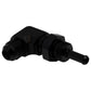 DeatschWerks 8AN Male Flare to 5/16in Male Barb Bulkhead Adapter 90-Degree - Anodized Matte Black - Racecraft Industries