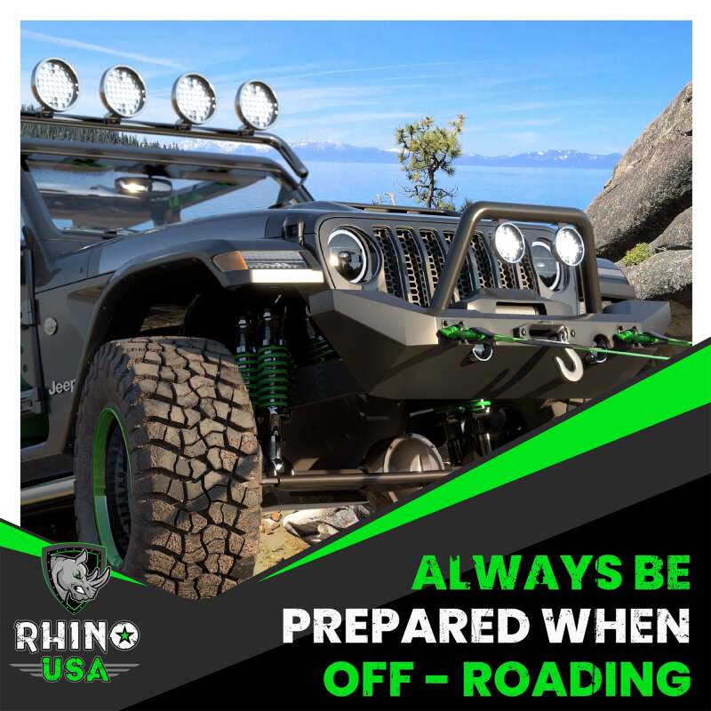 Rhino USA 3/4In D-Ring Shackle Set (2-Pack)(Green) - Racecraft Industries