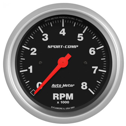 Autometer Sport-Comp 3-3/8 inch 8000 RPM Electronic In Dash Tach - Racecraft Industries