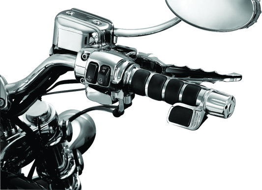 Kuryakyn Premium ISO Grip With Contoured Throttle Boss Throttle-By-Wire Chrome - Racecraft Industries