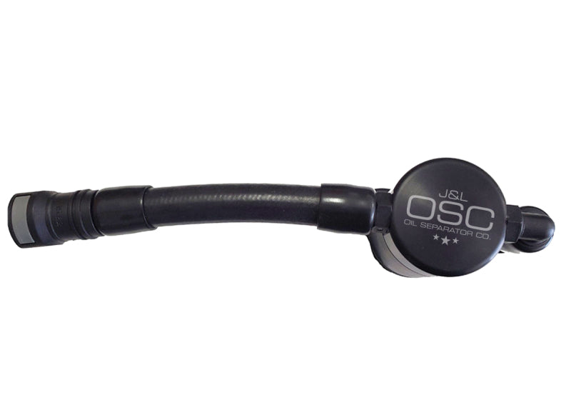 J&L 05-10 Ford Mustang GT Driver Side Oil Separator 3.0 V2 - Black Anodized - Racecraft Industries