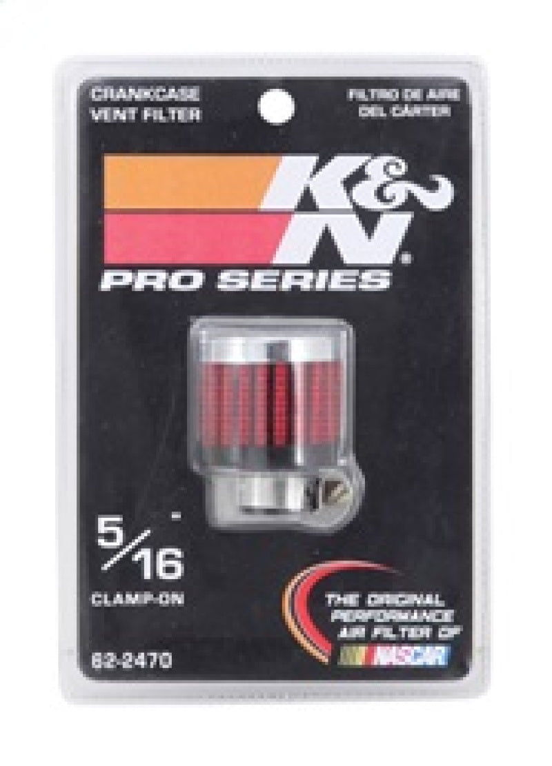 K&N .315/.431 Flange 1 3/8 inch OD 1.5 inch H Clamp On Crankcase Vent Filter - Racecraft Industries