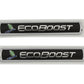 Ford Racing Black/Silver EcoBoost Emblem 3-1/2in x 9/16in - Set of 2 - Racecraft Industries