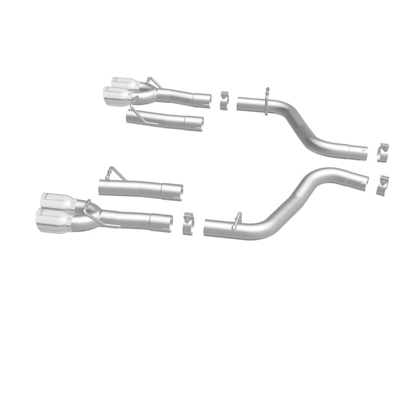 MagnaFlow Axle-Back, SS, 2.5in, Quad Split Rear 3.5in Tip 2015 Dodge Challenger 3.6L V6 - Racecraft Industries
