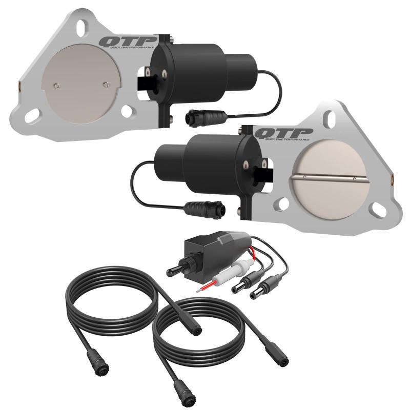 QTP 3in Bolt-On QTEC Dual Electric Cutout Valves - Pair - Racecraft Industries