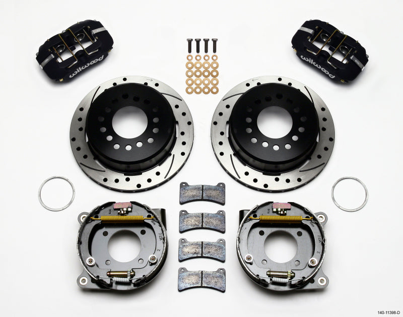 Wilwood Dynapro Low-Profile 11.00in P-Brake Kit Drilled Chevy 12 Bolt 2.75in Off w/ C-Clips - Racecraft Industries