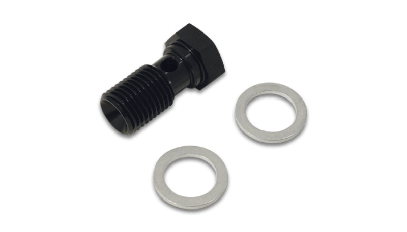 Vibrant Aluminum Banjo Bolt w/2 Washers Male 16mm x 1.5 Bolt, 24mm long bolt - Anodized Black - Racecraft Industries