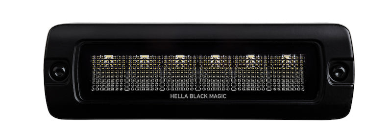Hella Universal Black Magic 6 L.E.D. Flush Mount Mini Light Bar - Flood Beam - Racecraft Industries