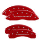 MGP 4 Caliper Covers Engraved Front & Rear Gen 5/Camaro Red finish silver ch - Racecraft Industries