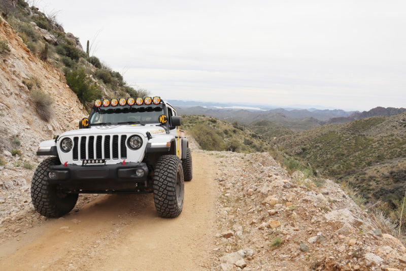 KC HiLiTES 6in. Round Soft Cover (Pair) - Black w/Yellow KC Logo - Racecraft Industries