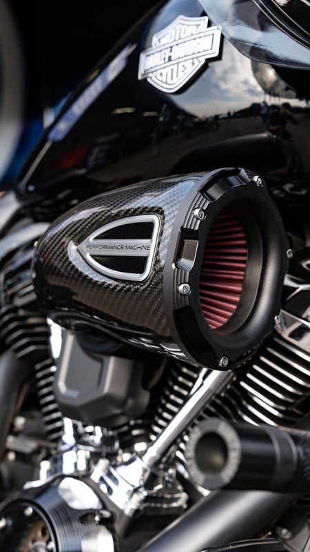 Performance Machine 17-23 Touring, 18-24 107/114/117 CI Softail C4 Series Air Cleaner - CF/Black Ops - Racecraft Industries