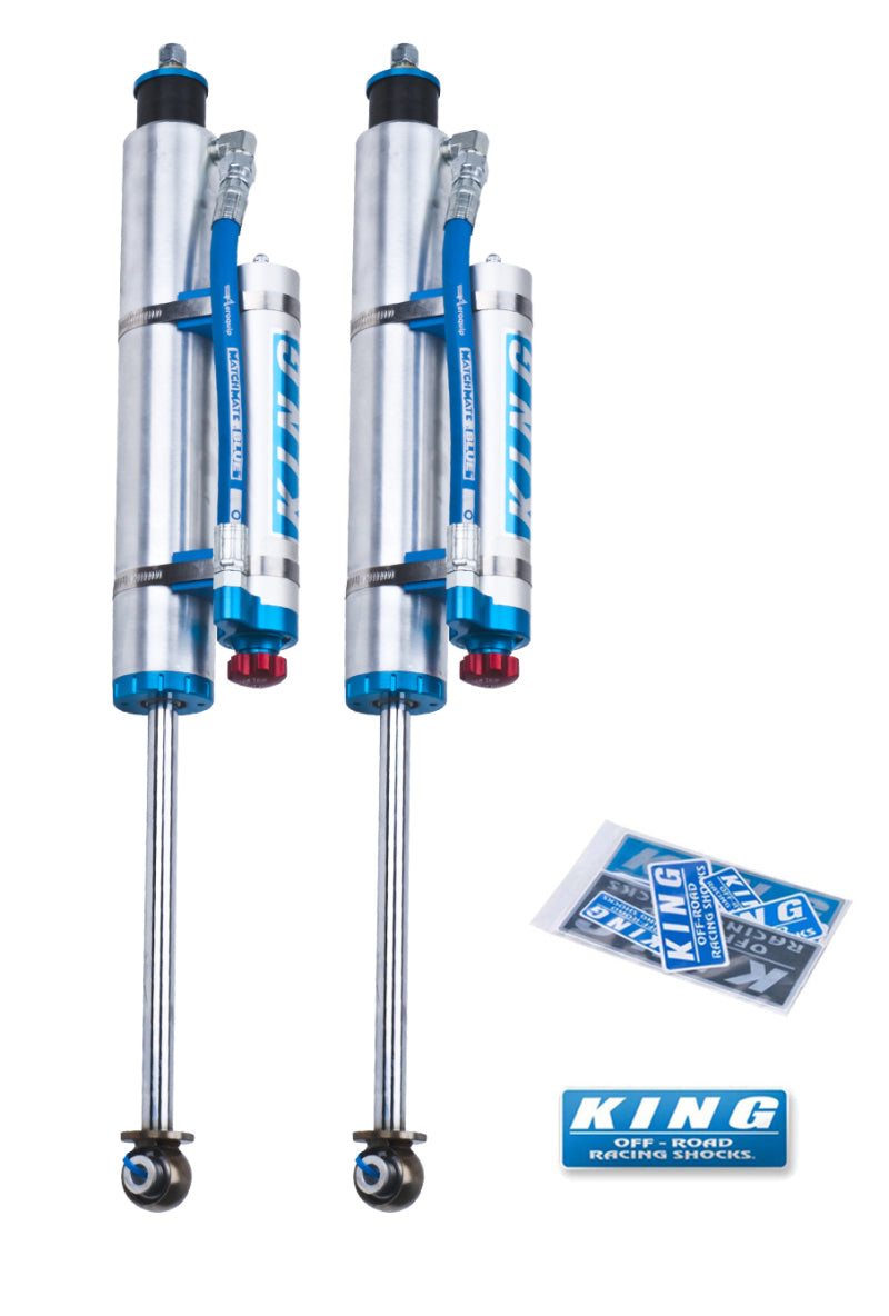 King Shocks 97-06 Jeep Wrangler TJ Front 2.5 Dia Piggy Hose Res Shock 3-5in Lift w/Adjuster (Pair) - Racecraft Industries