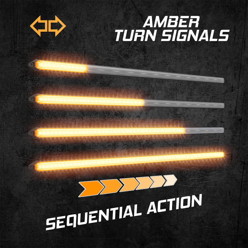 XK Glow 9In Switchback Grill Lights with Start-up Animation & Sequential Turn Signals - Racecraft Industries