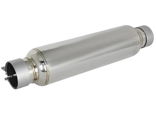 aFe MACH Force-Xp 304 Stainless Steel Resonator 2.5in Inlet/Outlet x 4in Dia x 15in Body x 19in L - Racecraft Industries