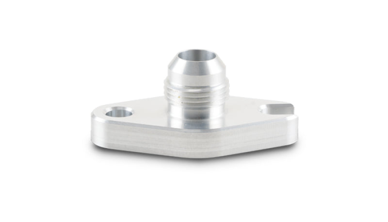 Vibrant Aluminum Oil Drain Flange (w/Crowfoot) -10AN Male Flare 2.060in Bolt Hole (Garrett GT6041) - Racecraft Industries