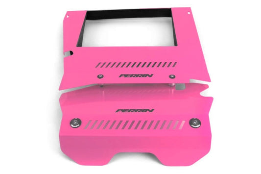 Perrin 2015+ Subaru WRX Engine Cover Kit (Intercooler Shroud + Pulley Cover) - Hyper Pink - Racecraft Industries