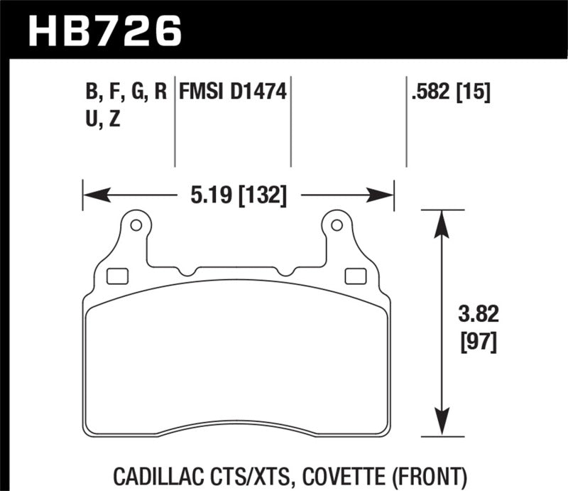Hawk 2014 Chevrolet Corvette PC Front Brake Pads - Racecraft Industries