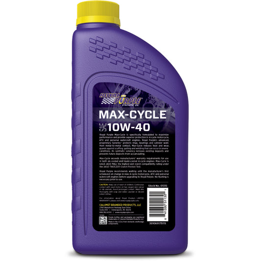 Royal Purple Max-Cycle Synthetic 10W-40 Motorcycle Oil - 1 Quart - Racecraft Industries