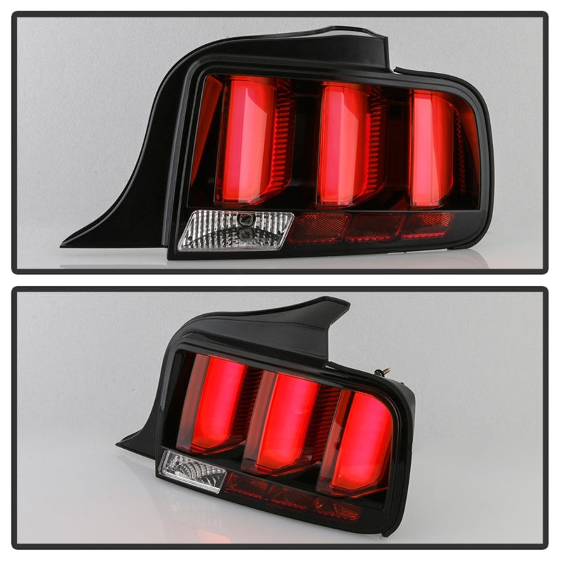 Spyder 05-09 Ford Mustang (Red Light Bar) LED Tail Lights - Black ALT-YD-FM05V3-RBLED-BK - Racecraft Industries