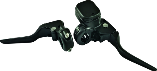 Bikers Choice Black 11/16 Bore Custom Handlebar Control Kit 1 Inch Bar Cable Clutch No Switches - Racecraft Industries