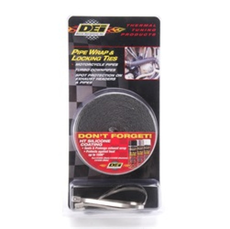DEI Exhaust Wrap Kit - Pipe Wrap and Locking Tie - Black - Racecraft Industries