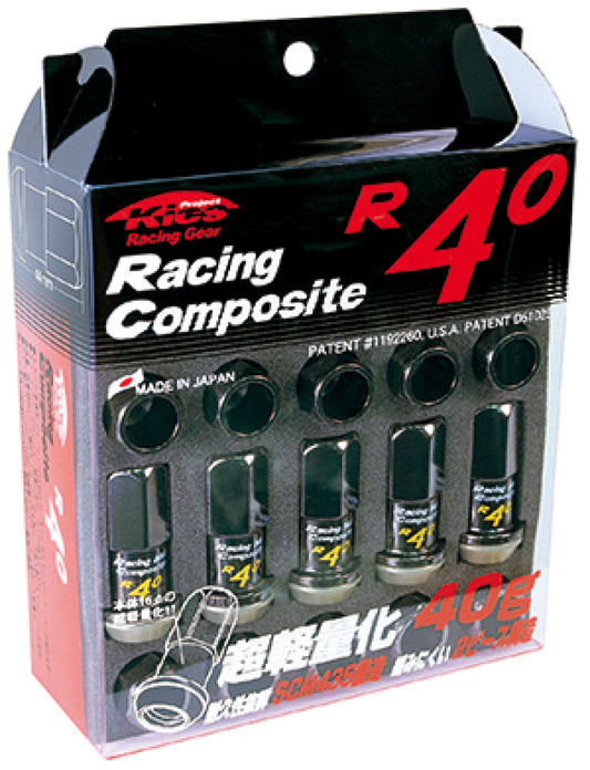 Project Kics 12x1.50 R40 Lug Nuts - Black (20 Pcs) - Racecraft Industries