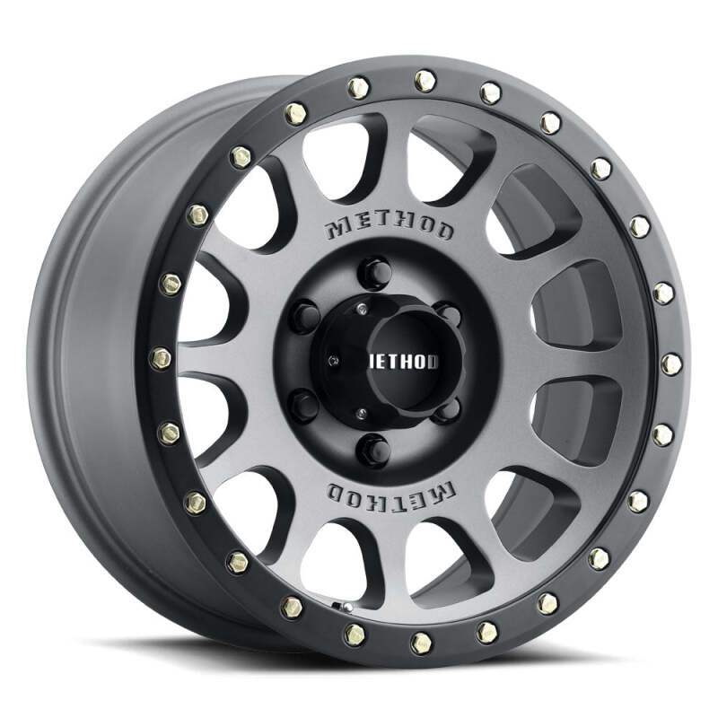 Method MR305 NV 17x8.5 / 0mm Offset / 5x5 BP / 94mm CB / Titanium - Matte Black Lip Wheel - Racecraft Industries