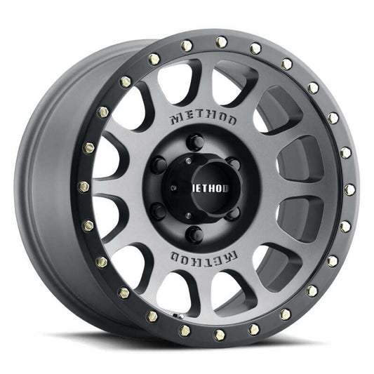 Method MR305 NV 17x8.5 / 0mm Offset / 5x5 BP / 94mm CB / Titanium - Matte Black Lip Wheel - Racecraft Industries
