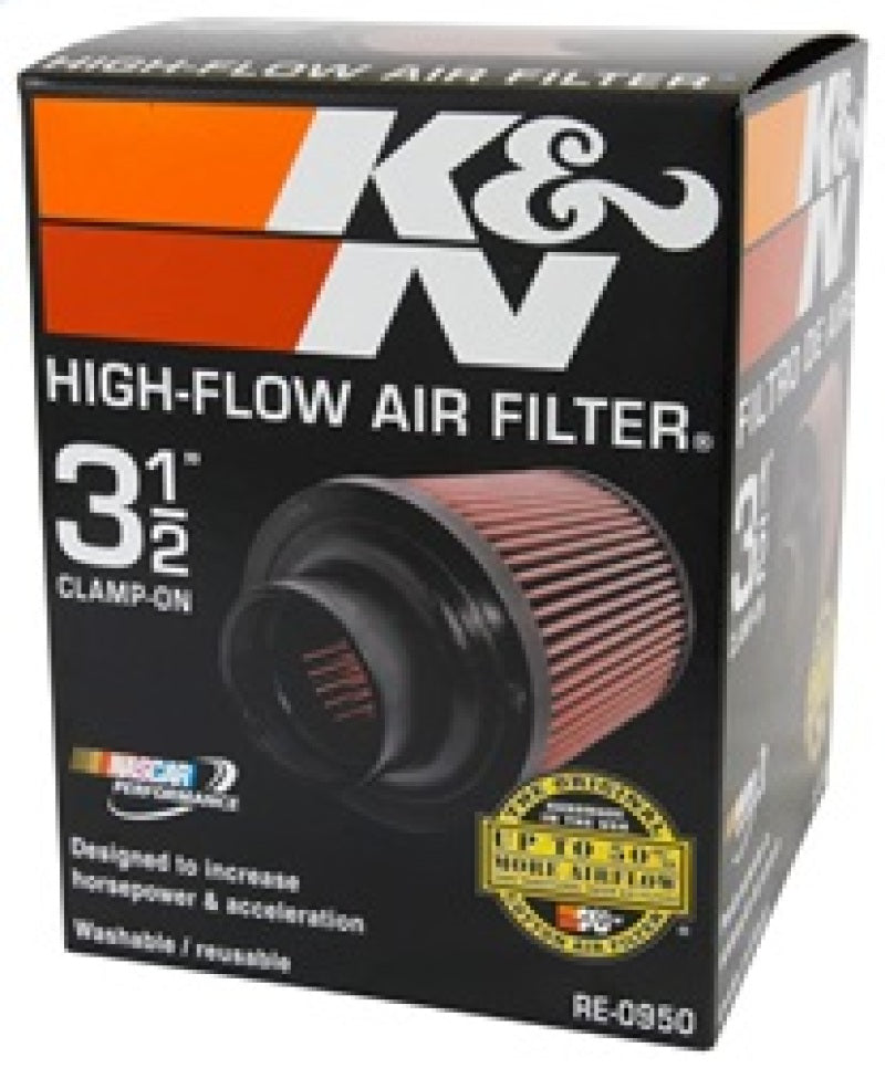 K&N Universal Rubber Filter 3 1/2inch ID FLG / 6inch Base / 4-5/8inch Top / 6inch Height - Racecraft Industries