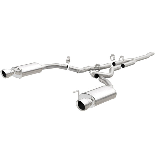 MagnaFlow Cat Back, SS, 2.5in, Street, Dual Split Polished 4.5in Tips 2015 Ford Mustang Ecoboost - Racecraft Industries