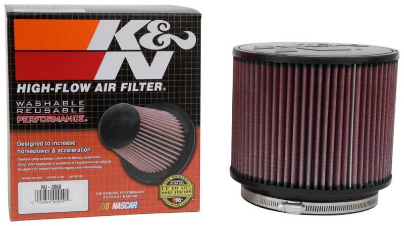 K&N Universal Rubber Filter 6in FLange ID / 7.5in OD / 6in Height / Round Straight - Racecraft Industries