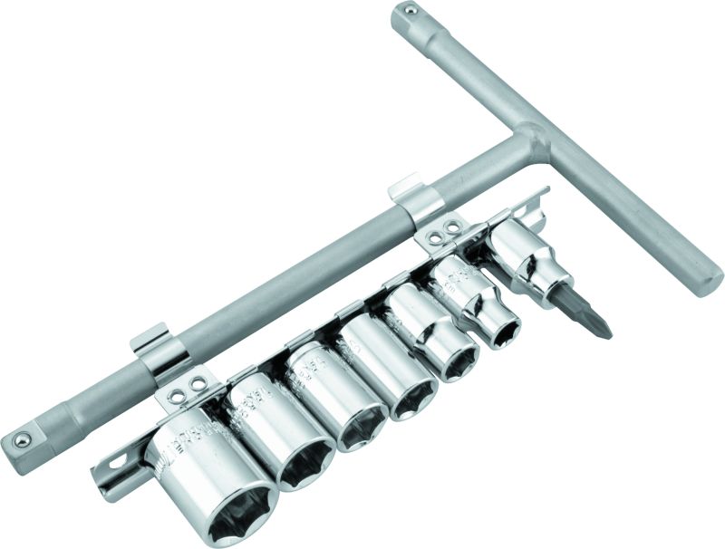 BikeMaster 3/8in Drive T-handle Set (8mm/10mm/12mm/13mm/14mm/17mm/#2 Phillips) - Racecraft Industries