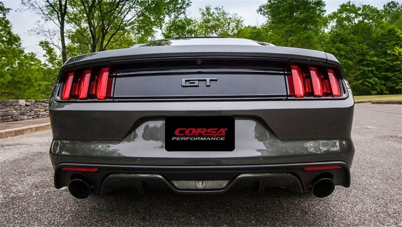 Corsa 2015-2017 Ford Mustang GT 5.0 3in Axle Back Exhaust Black Dual Tips (Touring) - Racecraft Industries
