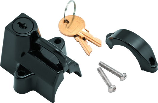 Bikers Choice Black Motorcycle Helmet Lock Fits 7/8 - 1 1/4 Tubing - Racecraft Industries