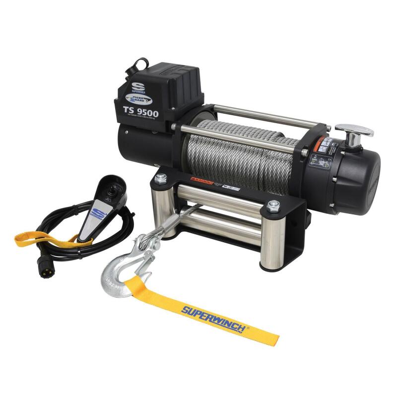 Superwinch 9500 LBS 12V DC 11/32in x 95ft Steel Rope Tiger Shark 9500 Winch - Racecraft Industries