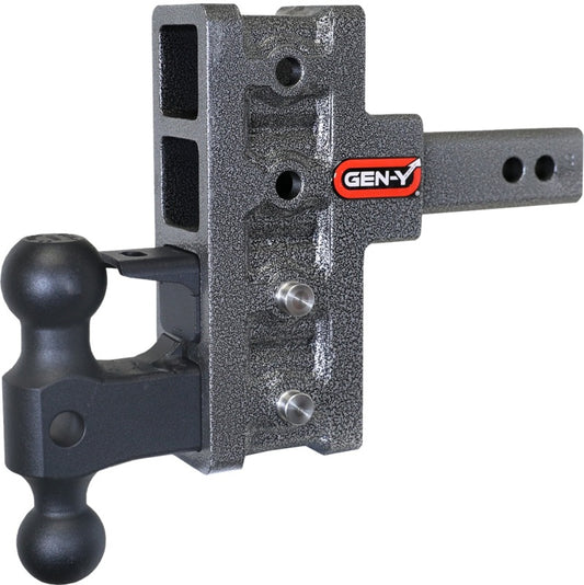 Gen-Y Mega Duty 2in Shank 5in Offset Drop 2K TW 16K Hitch w/GH-051 Dual-Ball/GH-032 Pintle Lock - Racecraft Industries